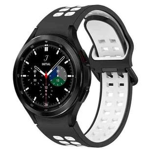 For Samsung  Galaxy Watch 4 Classic 42mm Two-Color Breathable Silicone Watch Band(Black + White)