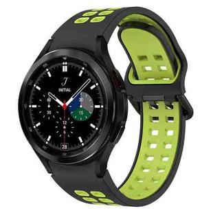 For Samsung  Galaxy Watch 4 Classic 42mm Two-Color Breathable Silicone Watch Band(Black + Green)