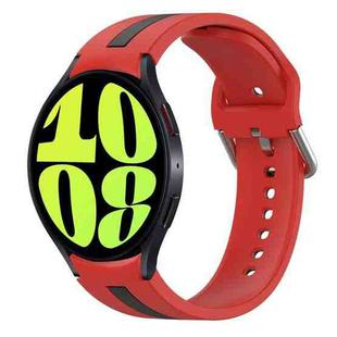 For Samsung Galaxy Watch 6 44mm Two-Color Silicone Watch Band(Red+Black)