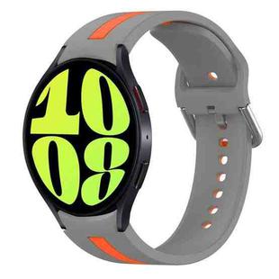 For Samsung Galaxy Watch 6 44mm Two-Color Silicone Watch Band(Gray+Orange)