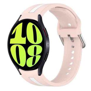 For Samsung Galaxy Watch 6 40mm Two-Color Silicone Watch Band(Pink+White)