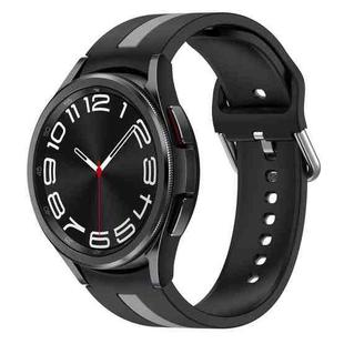 For Samsung Galaxy Watch 6 Classic 43mm Two-Color Silicone Watch Band(Black+Gray)