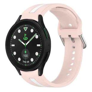 For Samsung Galaxy watch 5 Pro Golf Edition Two-Color Silicone Watch Band(Pink+White)