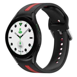 For Samsung Galaxy watch 5 Golf Edition Two-Color Silicone Watch Band(Black+Red)