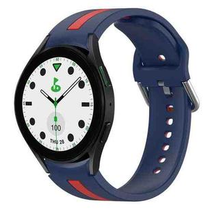 For Samsung Galaxy watch 5 Golf Edition Two-Color Silicone Watch Band(Midnight Blue+Red)
