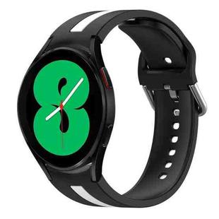 For Samsung Galaxy Watch 4 44mm Two-Color Silicone Watch Band(Black+White)