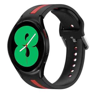 For Samsung Galaxy Watch 4 44mm Two-Color Silicone Watch Band(Black+Red)