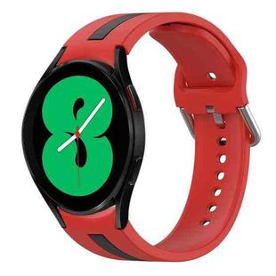 For Samsung Galaxy Watch 4 44mm Two-Color Silicone Watch Band(Red+Black)