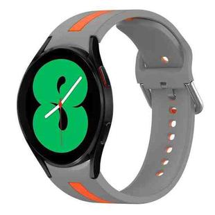 For Samsung Galaxy Watch 4 44mm Two-Color Silicone Watch Band(Gray+Orange)