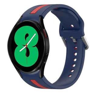 For Samsung Galaxy Watch 4 44mm Two-Color Silicone Watch Band(Midnight Blue+Red)