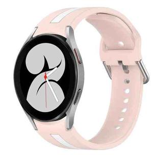 For Samsung Galaxy Watch 4 40mm Two-Color Silicone Watch Band(Pink+White)