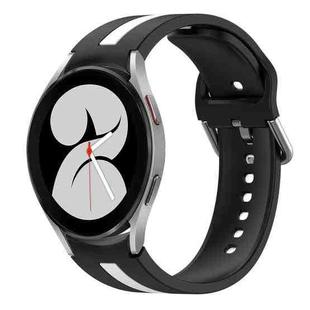 For Samsung Galaxy Watch 4 40mm Two-Color Silicone Watch Band(Black+White)