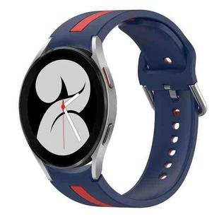 For Samsung Galaxy Watch 4 40mm Two-Color Silicone Watch Band(Midnight Blue+Red)