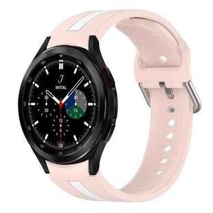 For Samsung  Galaxy Watch 4 Classic 46mm Two-Color Silicone Watch Band(Pink+White)