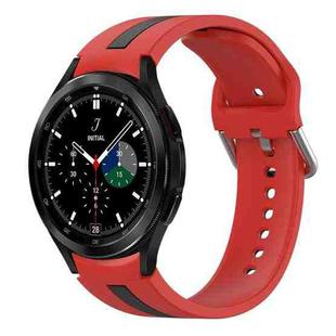 For Samsung  Galaxy Watch 4 Classic 46mm Two-Color Silicone Watch Band(Red+Black)