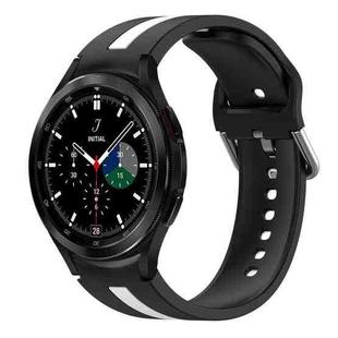 For Samsung  Galaxy Watch 4 Classic 42mm Two-Color Silicone Watch Band(Black+White)