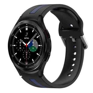 For Samsung  Galaxy Watch 4 Classic 42mm Two-Color Silicone Watch Band(Black+Blue)