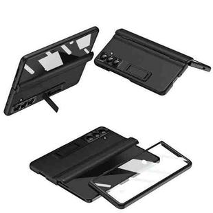 For Samsung Galaxy Z Fold7 5G Shell-membrane Integrated Hinge All-around Leather Folding Phone Case(Black)