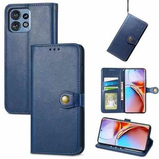 For Motorola Edge 40 Pro Retro Solid Color Buckle Leather Phone Case(Blue)