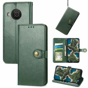 For Nokia X10 / X20 Retro Solid Color Buckle Leather Phone Case(Green)