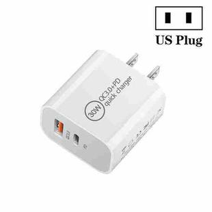 PD30W USB-C / Type-C + QC3.0 USB Dual Port Charger, Plug Size:US Plug