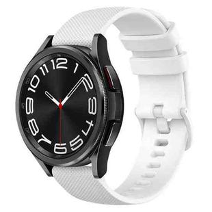 For Samsung Galaxy Watch 6 Classic 47mm 20mm Checkered Silicone Watch Band(White)