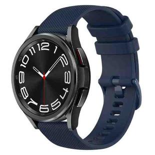 For Samsung Galaxy Watch 6 Classic 47mm 20mm Checkered Silicone Watch Band(Navy Blue)