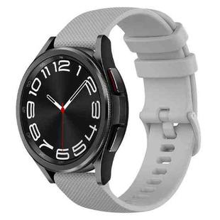 For Samsung Galaxy Watch 6 Classic 47mm 20mm Checkered Silicone Watch Band(Grey)