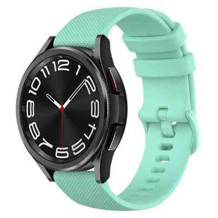For Samsung Galaxy Watch 6 Classic 47mm 20mm Checkered Silicone Watch Band(Teal)