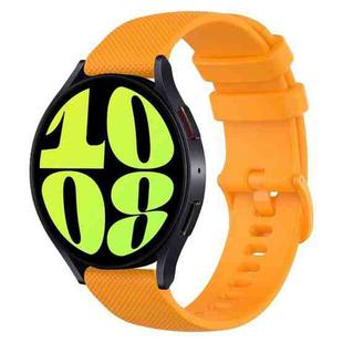 For Samsung Galaxy Watch 6 44mm 20mm Checkered Silicone Watch Band(Yellow)
