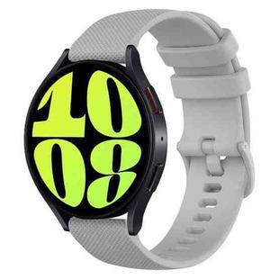 For Samsung Galaxy Watch 6 44mm 20mm Checkered Silicone Watch Band(Grey)