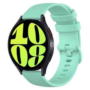 For Samsung Galaxy Watch 6 44mm 20mm Checkered Silicone Watch Band(Teal)