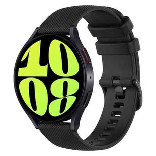 For Samsung Galaxy Watch 6 40mm 20mm Checkered Silicone Watch Band(Black)