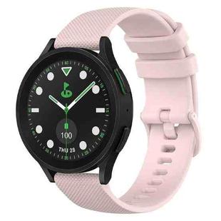For Samsung Galaxy watch 5 Pro Golf Edition 20mm Checkered Silicone Watch Band(Pink)