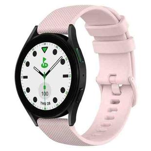 For Samsung Galaxy watch 5 Golf Edition 20mm Checkered Silicone Watch Band(Pink)
