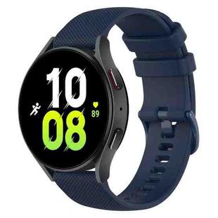 For Samsung Galaxy Watch 5  44mm 20mm Checkered Silicone Watch Band(Navy Blue)