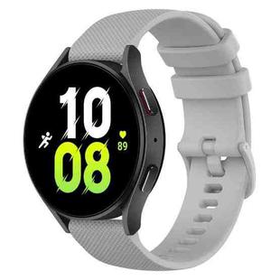 For Samsung Galaxy Watch 5  44mm 20mm Checkered Silicone Watch Band(Grey)