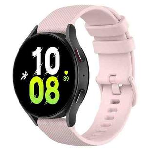 For Samsung Galaxy Watch 5  44mm 20mm Checkered Silicone Watch Band(Pink)