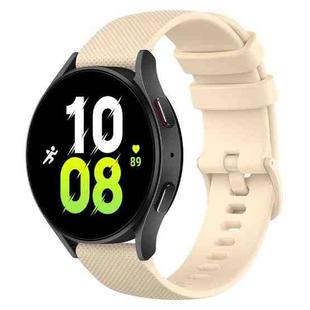 For Samsung Galaxy Watch 5  44mm 20mm Checkered Silicone Watch Band(Beige)