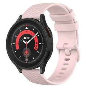 For Samsung Galaxy Watch 5 Pro  45mm 20mm Checkered Silicone Watch Band(Pink)