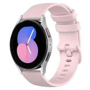 For Samsung Galaxy Watch 5  40mm 20mm Checkered Silicone Watch Band(Pink)