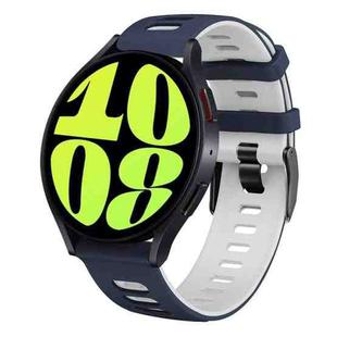 For Samsung Galaxy Watch 6 40mm 20mm Two-color Silicone Watch Band(Midnight Blue + White)
