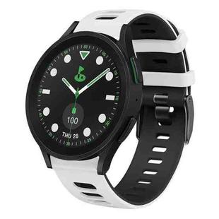 For Samsung Galaxy watch 5 Pro Golf Edition 20mm Two-color Silicone Watch Band(White+Black)