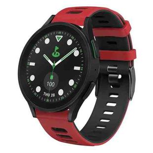 For Samsung Galaxy watch 5 Pro Golf Edition 20mm Two-color Silicone Watch Band(Red + Black)