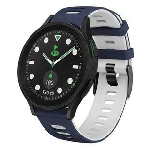 For Samsung Galaxy watch 5 Pro Golf Edition 20mm Two-color Silicone Watch Band(Midnight Blue + White)