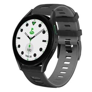 For Samsung Galaxy watch 5 Golf Edition 20mm Two-color Silicone Watch Band(Black + Gray)