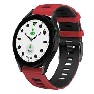 For Samsung Galaxy watch 5 Golf Edition 20mm Two-color Silicone Watch Band(Red + Black)