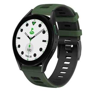 For Samsung Galaxy watch 5 Golf Edition 20mm Two-color Silicone Watch Band(Army Green + Black)