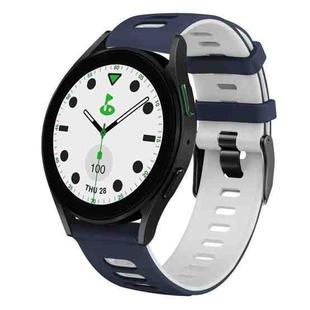 For Samsung Galaxy watch 5 Golf Edition 20mm Two-color Silicone Watch Band(Midnight Blue + White)