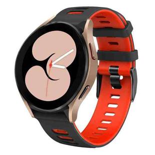 For Samsung Galaxy Watch 5  40mm 20mm Two-color Silicone Watch Band(Black + Red)